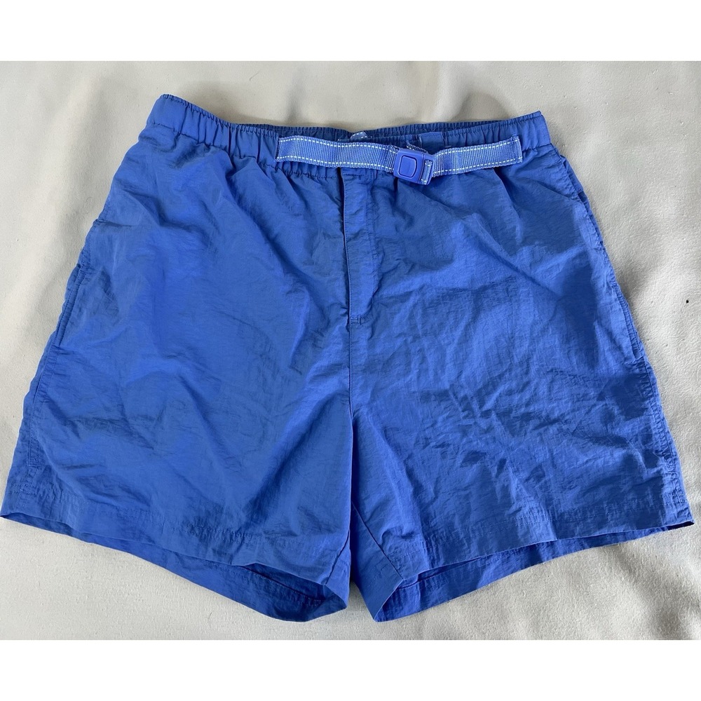 Lands' End Women's Shorts Large 14-16 Blue Belted Hike Swim